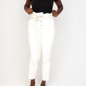 White Faux Leather Pants